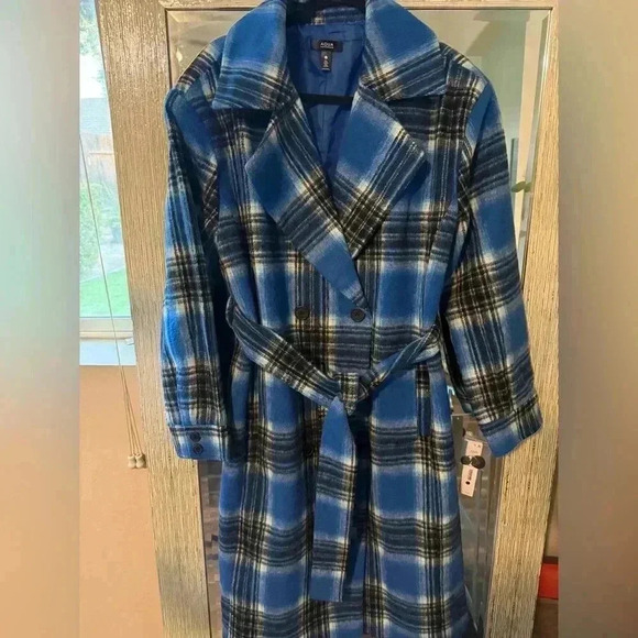 AQUA Plaid Duster Trench Coat - 100% Exclusive - NWT - Picture 6 of 14